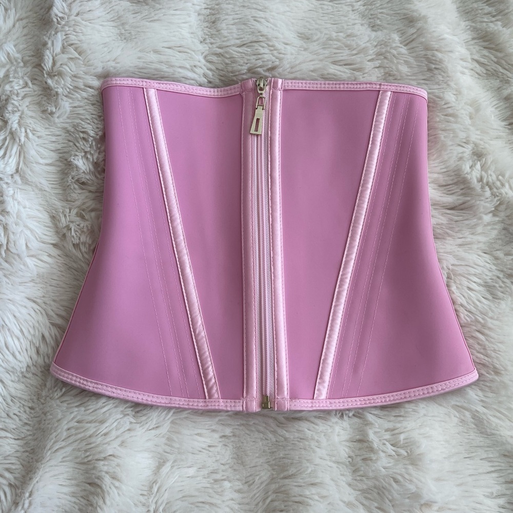 Pink Zip-Up Corset Top🎀